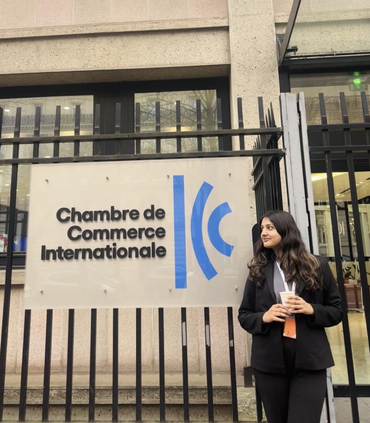 Shivanshi outside the International Criminal Court