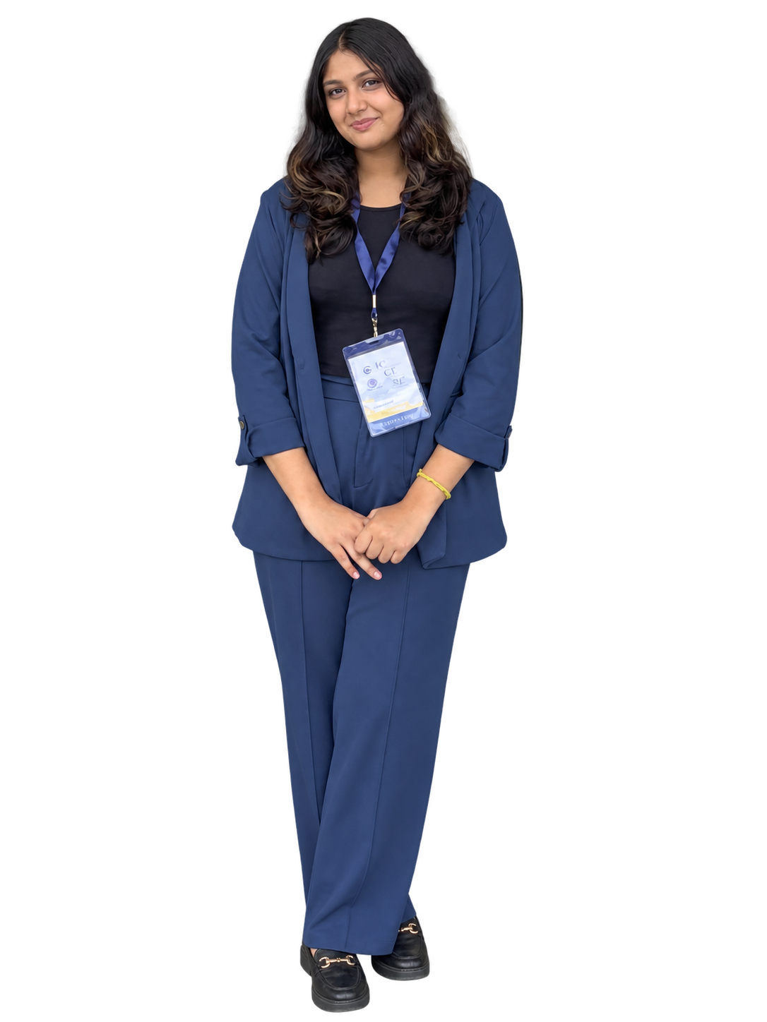 Shivanshi standing at GNLU in formal attire